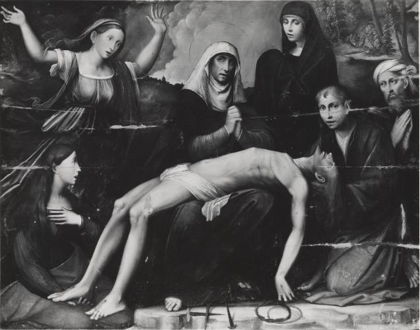 A. Villani e Figli — Giacomo e Giulio Francia. La Pietà. Bologna - Pinacoteca Nazionale — insieme, prima di un restauro